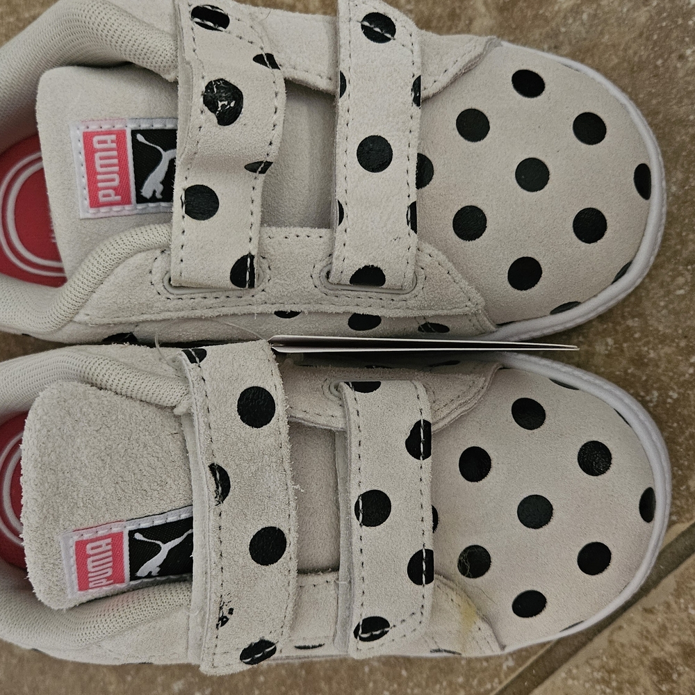 Puma Kids Polka Dot Sneakers - White and Black
